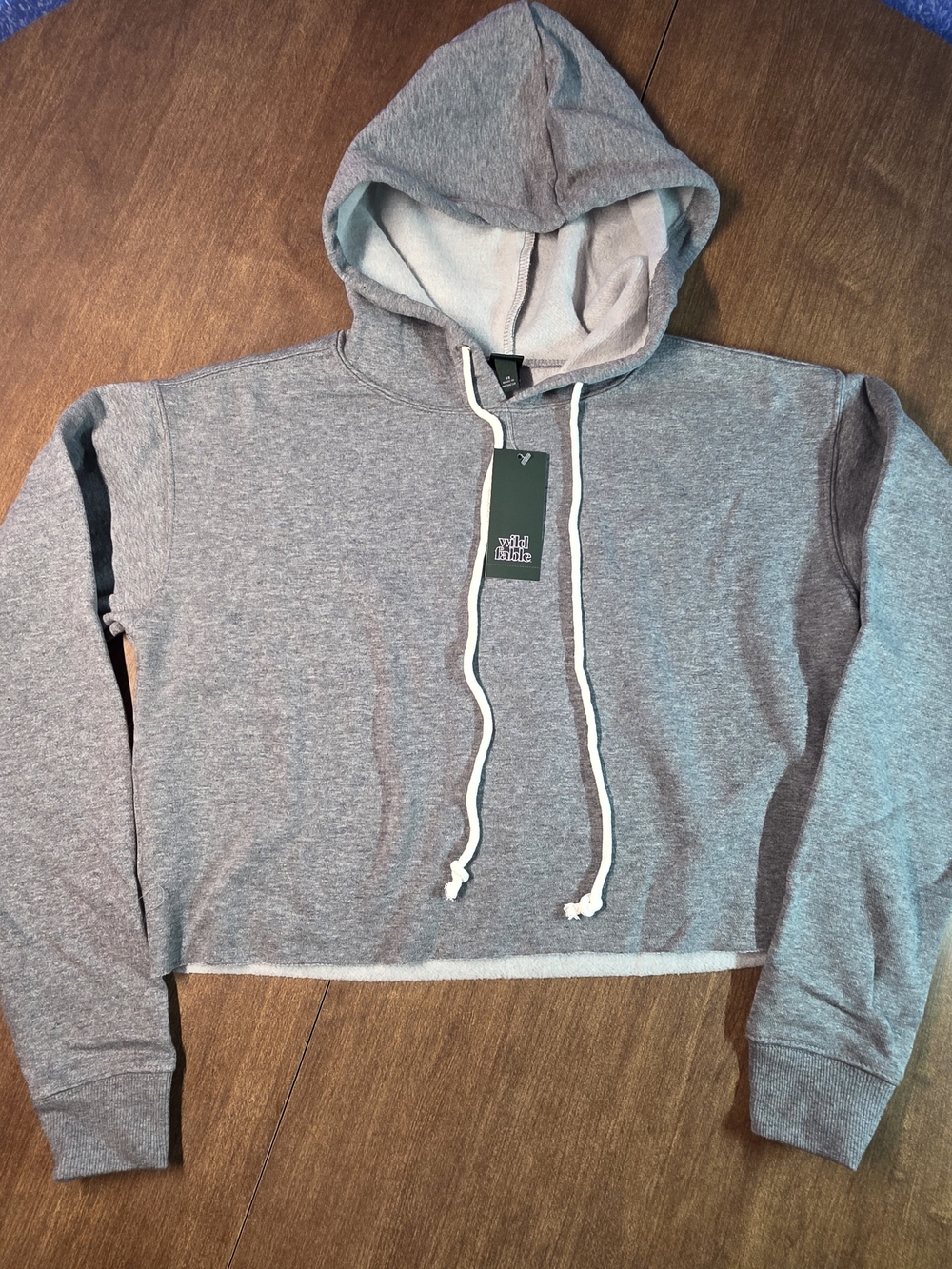 wild fable Gray Cropped Crewneck Hoodie Size XS New With Tags